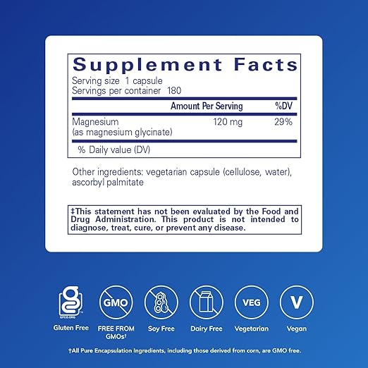 Pure Encapsulations Magnesium (Glycinate) 180 Capsules